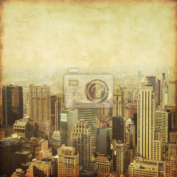 Фотообои с небоскребами Нью-Йорка в стиле ретро артикул 10001571