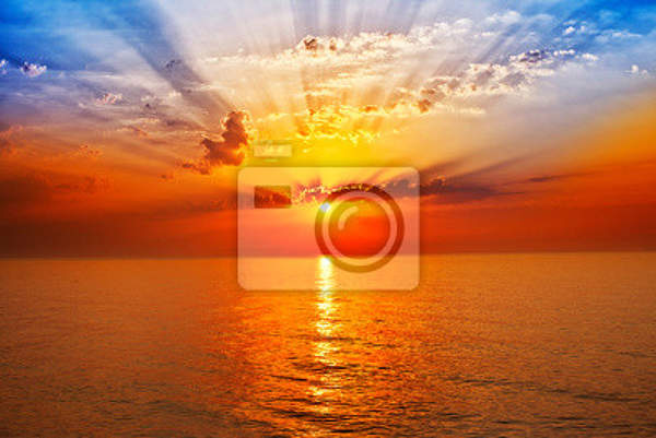 Фотообои "Восход солнца на море" артикул 10002448
