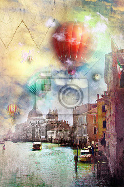 Фотообои - Воздушный шар над Венецией артикул 10002935