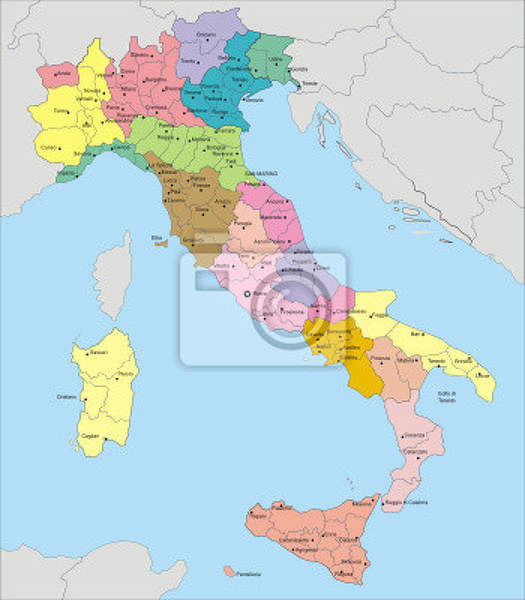 Фотообои - Современная карта Италии артикул 10002612