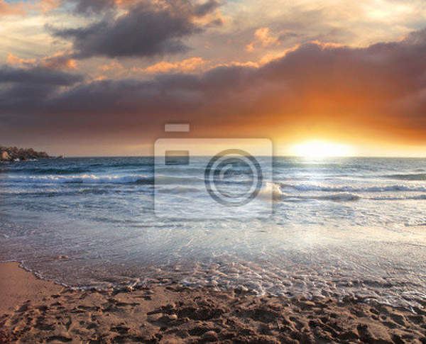 Фотообои с красивым закатом на пляже артикул 10003046