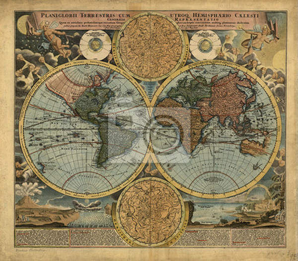 Фотообои со старой картой мира артикул 10002613