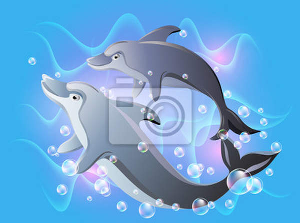 Фотообои - Картинка с дельфинами артикул 10003644