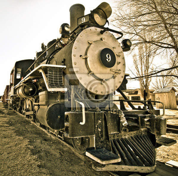 Фотообои - Мощный ретро локомотив артикул 10003342