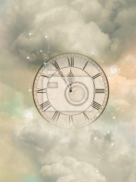 Фотообои - Старинные часы в облаках артикул 10003785