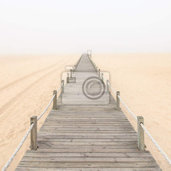 Фотообои - Деревянный мостик в тумане артикул 10003998