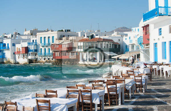 Фотообои — Кафе у море в Греции артикул 10003538