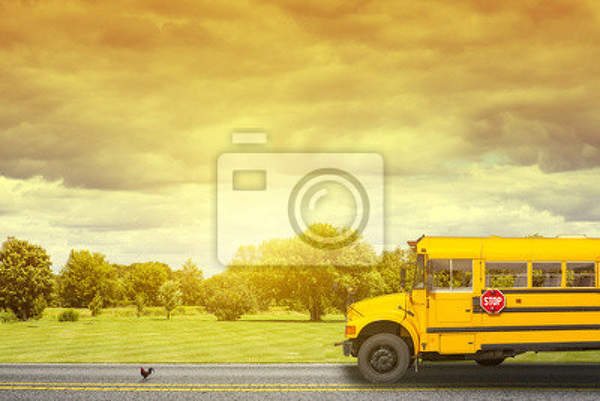 Фотообои - Школьный автобус артикул 10003862