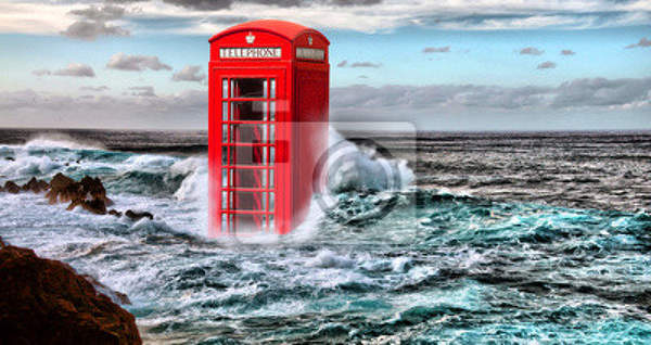 Фотообои - Лондонский телефон в море артикул 10004562