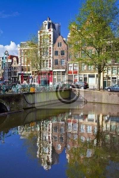 Фотообои с городом на воде - Амстердам артикул 10004930