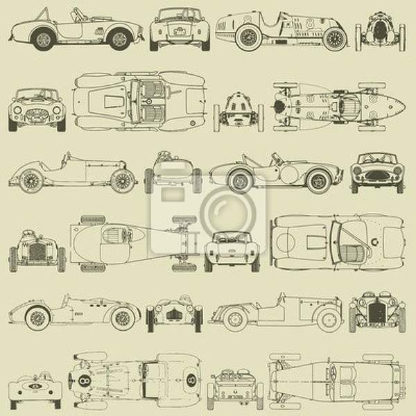 Фотообои - Рисунок с ретро авто артикул 10004809