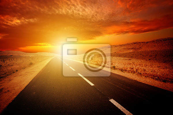 Фотообои - Шоссе на закате солнца артикул 10004512