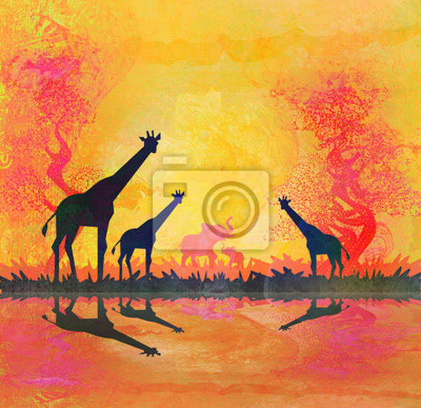 Арт-обои с жирафами артикул 10005175