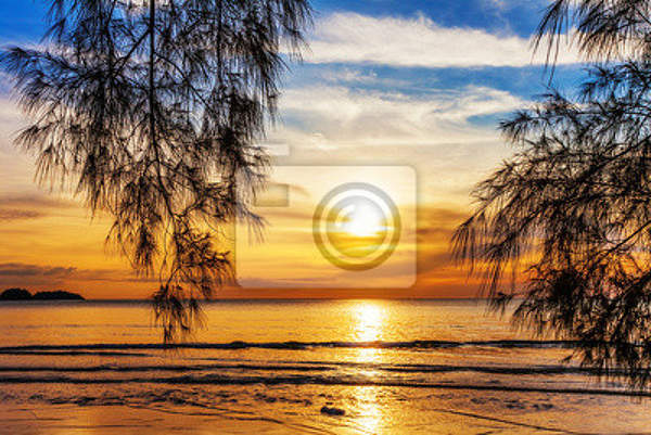 Фотообои с морем на закате солнца артикул 10005495