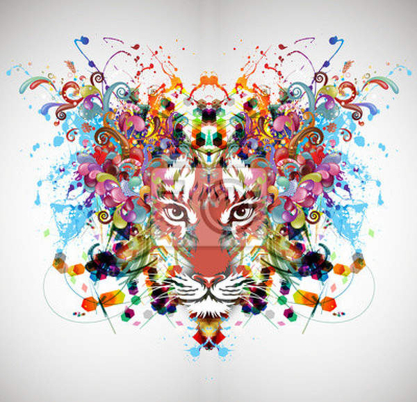 Креативные арт обои с тигром артикул 10005907
