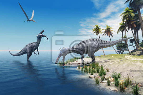 Фотообои с парой динозавров артикул 10005310