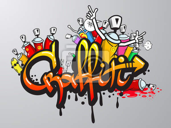 Арт-обои - Веселое граффити артикул 10006410