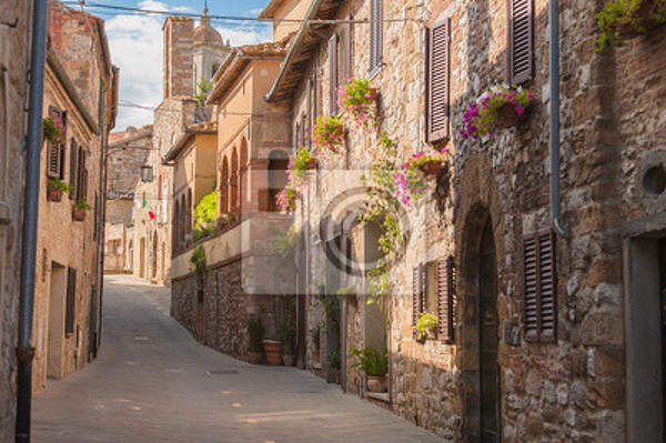 Фотообои со старой улицей Тосканы артикул 10006348