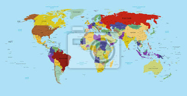 Фотообои - Карта мира на русском артикул 10008281