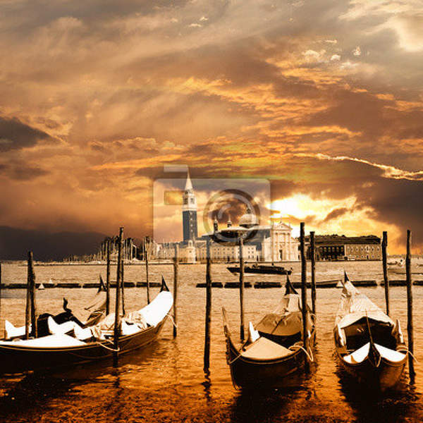Фотообои - Золотой венецианский закат артикул 10007961