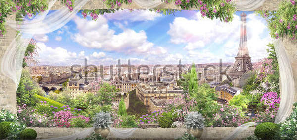 Цветы Парижа, вид из окна артикул 10008445