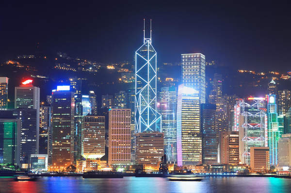 Фотообои с видом на ночной Гонконг артикул 10000183