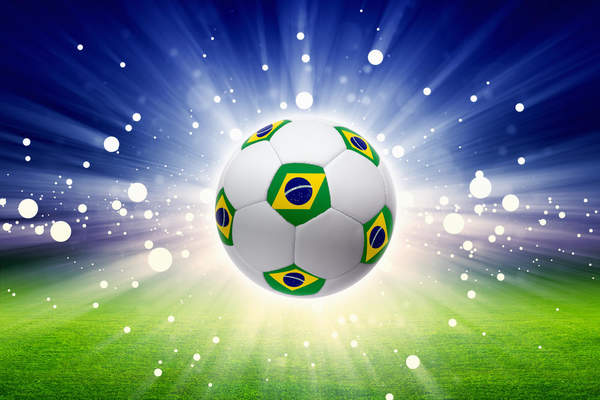 Фотообои - Футбольный мяч с флагом артикул 10002699