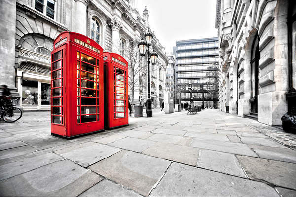 Фотообои с телефонными будками Лондона артикул 10000491
