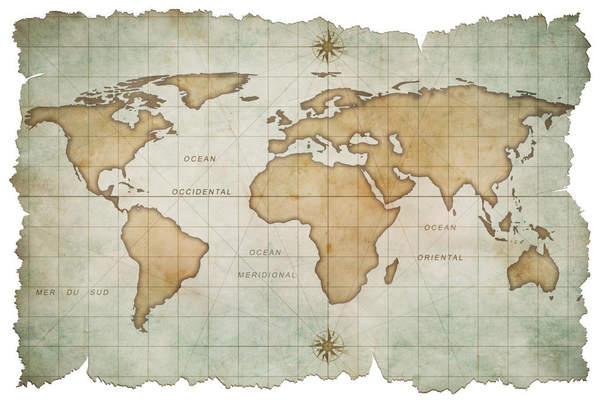 Фотообои - Карта мира с рваными краями артикул 10002603