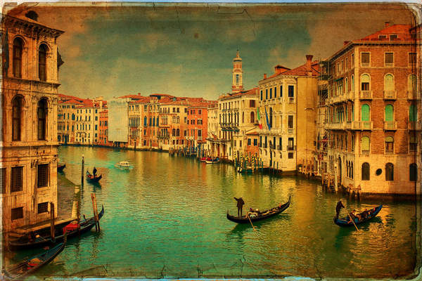 Фотообои: Венеция, Гондолы, Гранд-канал (винтаж и ретро) артикул 10002189