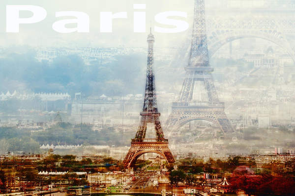 Фотообои - Париж и Эйфелева башня артикул 10006018