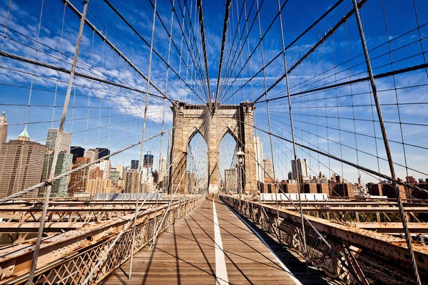 Фотообои "Бруклинский мост в Манхэттене крупным планом" артикул 10008945