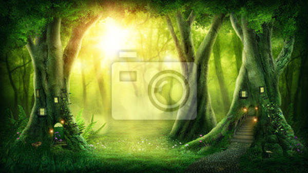 Фотообои "Темный волшебный лес" артикул 10009948