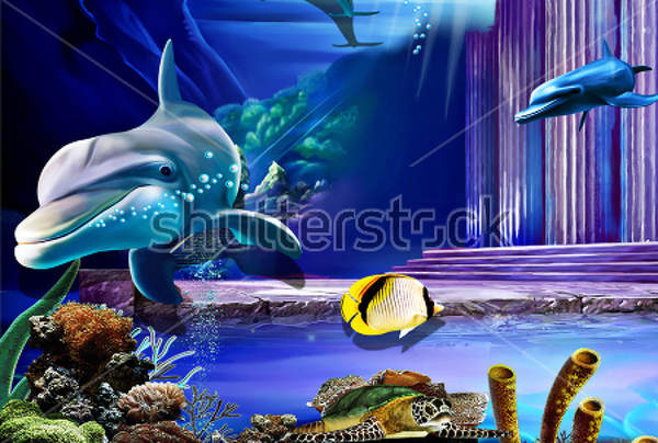 Фотообои 3Д - Подводный мир артикул 10022286