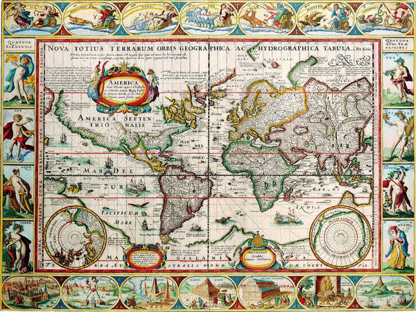 Фотообои старинная карта мира артикул 10037389