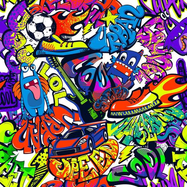 Обои граффити в комнату артикул 10030267