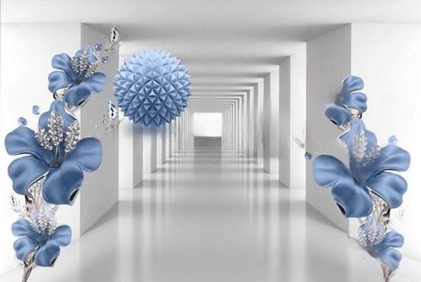 3D Обои с цветами артикул 10061300
