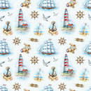 Фотообои - Морской бесшовный фон - акварель