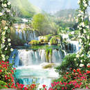 Балкон с видом на водопад — Фреска