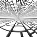 Абстрактная перспектива с горизонтом (ч/б)