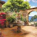 Фреска с двориком и фонтаном