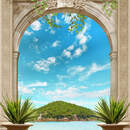 Вид на море через арку