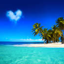 Тропический пейзаж с облаком-сердцем