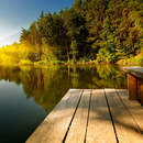 Фотообои на стену с пирсом на озере