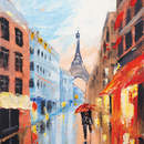 Арт-обои — Дождь в Париже