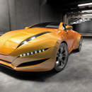 Фотообои с желтым автомобилем