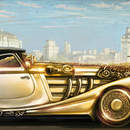 Фотообои на стену - Золотой автомобиль