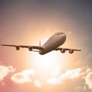 Фото обои - Самолет в лучах солнца