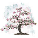 Арт-обои с деревом (сакура)