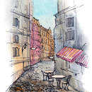 Арт-обои - Кафе на улице